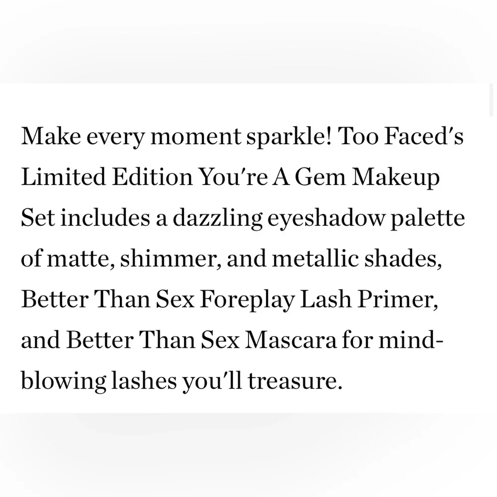 Too Faced Limited Edition Your A Gem Makeup Set NIB💎